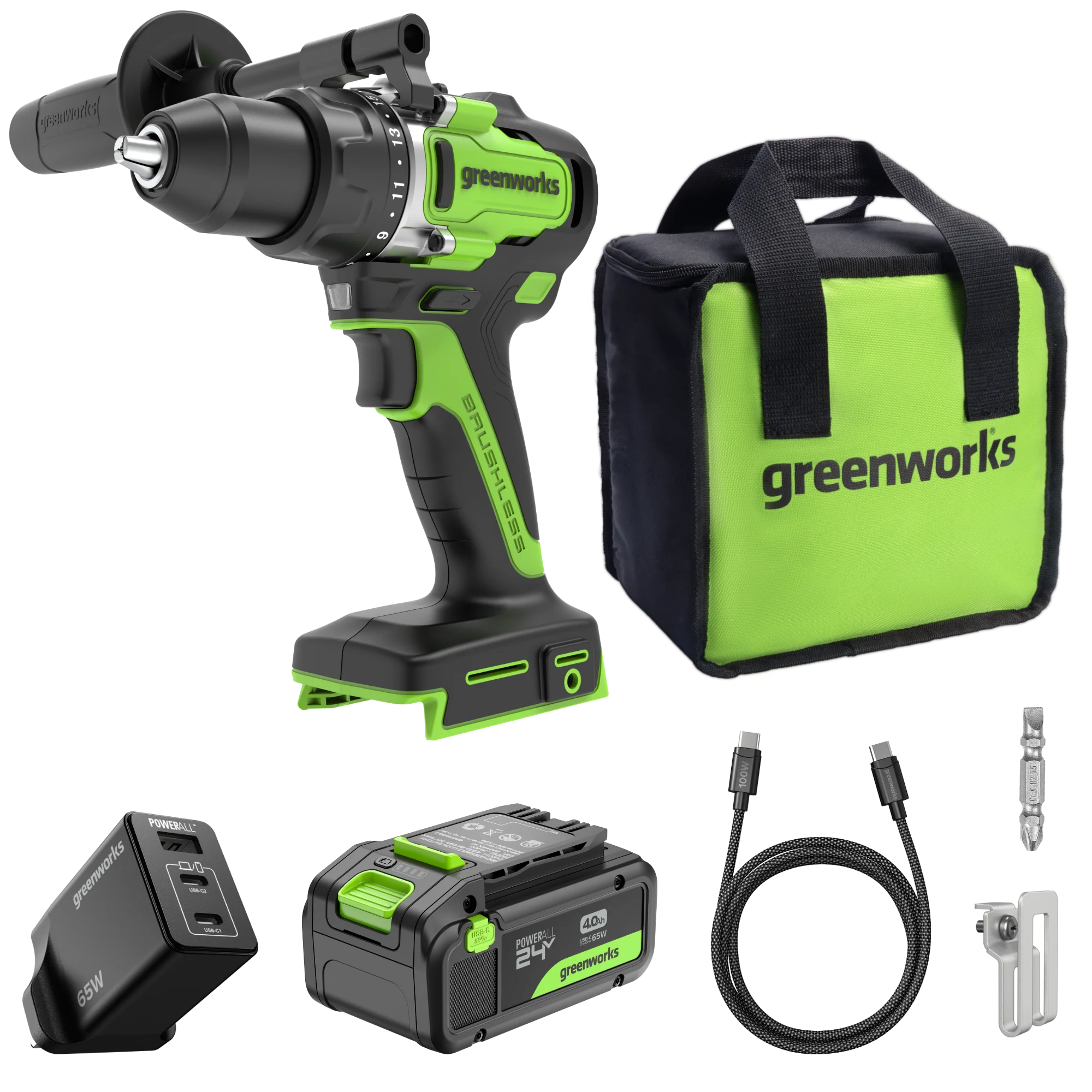 POWERALL 24V Hammer Drill 90Nm - 4Ah Battery